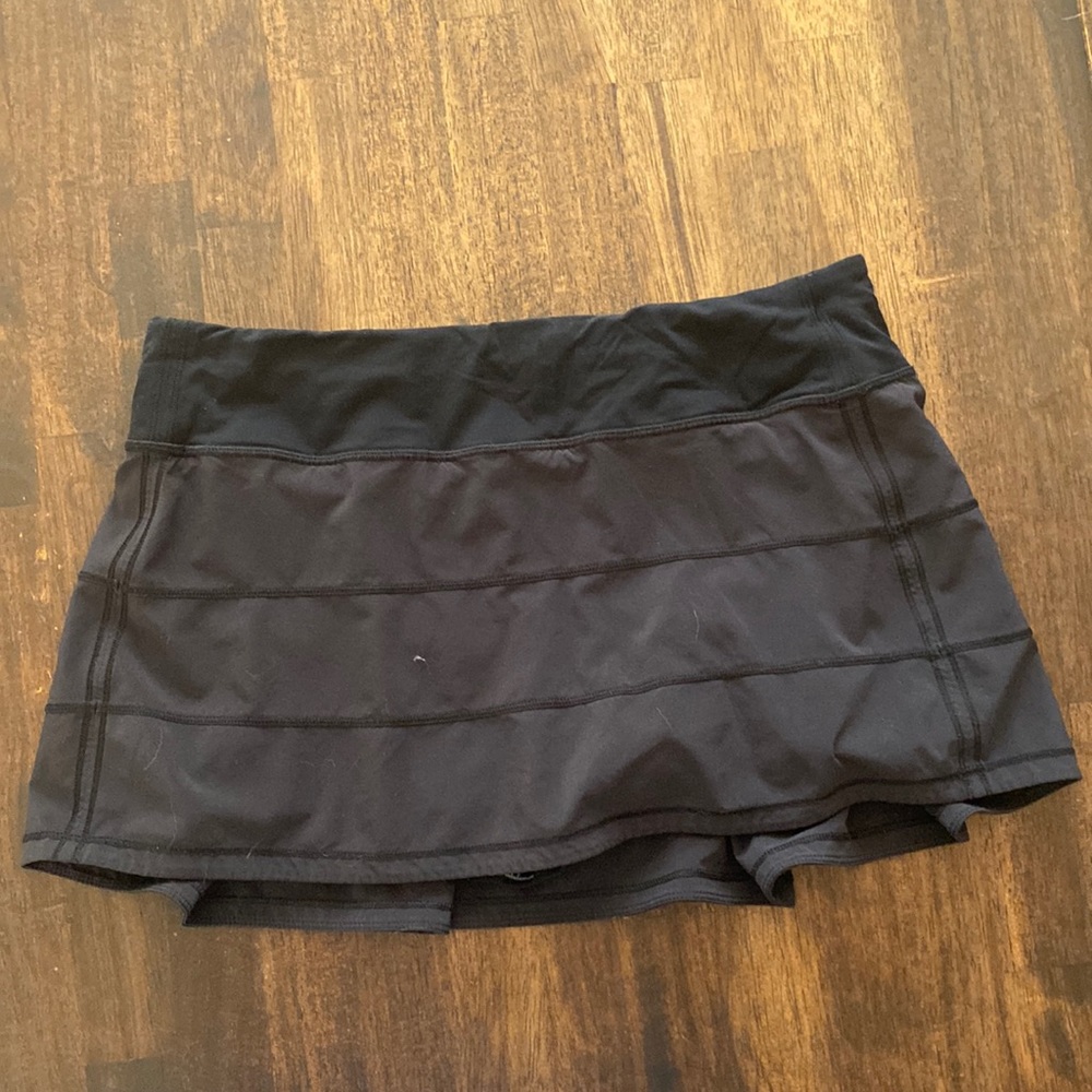 Black Lululemon Pace Rival Mid Rise Skirt